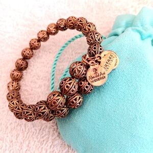 Alex and Ani Kingstone Filigree Gold Beaded Bracelet